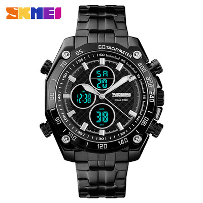 

SKMEI 1302 Men Quartz 2 Time Chrono Watches Stopwatch Analog Digital Display Wristwatch 3ATM Waterproof Fashion Casual Backlight M