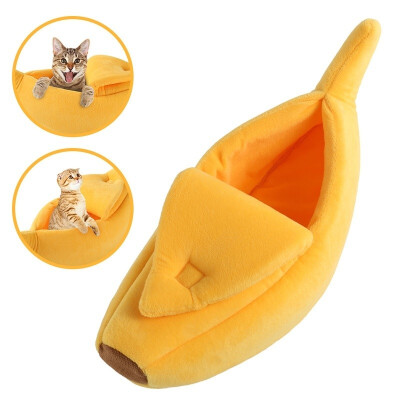 

Banana Cat Bed House Puppy Cushion Kennel Warm Portable Pet Basket Supplies Mat