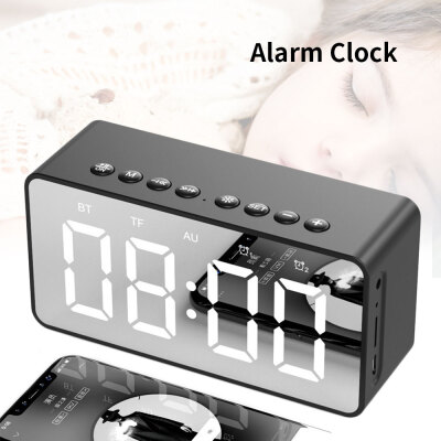 

Portable Bluetooth Speaker Mirror Digital Alarm Clock Wall Clock