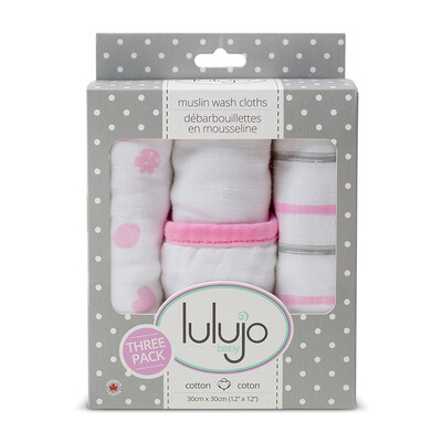 

Lulujo Baby Canada baby gauze baby saliva towel towel baby handkerchief towel pink gift box three loaded lj230