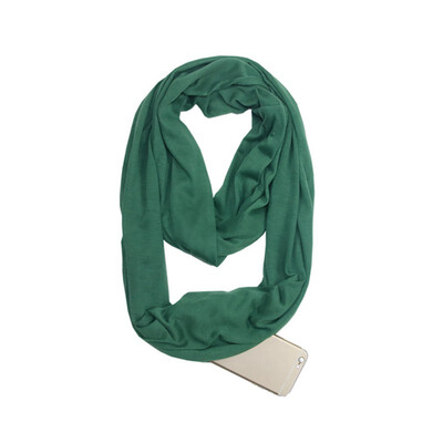 

Ladies Scarfs Autumn Winter Warm Solid Black White O Ring Scarves 2018 New Soft Zipper Pocket Loop Scarf Women Fashion