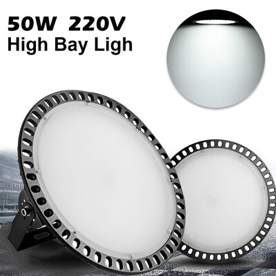 

1pc 50w Ultra-Thin UFO LED High Bay Light Day White 4D Commercial Gym Lamps