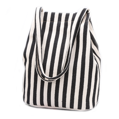 

Canvas Shoulder Bag for Women Casual Ladies Striped Satchel Bag Women Work Totes Shopping Bag