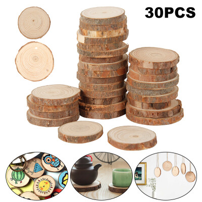 

30PCS Unfinished Natural Round Wood Slices Circles with Tree Bark Log Discs for DIY Crafts Home Wedding Party Decoration