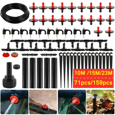

NEW10m15m23m DIY Micro Drip Irrigation Sprinkler System Plant Self Watering Dripper Garden Hose Kits