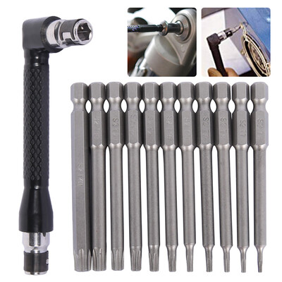 

11pcs Security Bit Set Tamper Proof Screwdriver Drill Screw Driver Bits Torx Flat Head 14" Hex Driver Bits