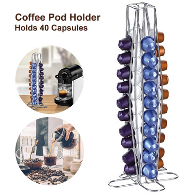 

Metal Coffee 40 pods Holder for Nespresso Capsule Stand Rotating Rack Numerous