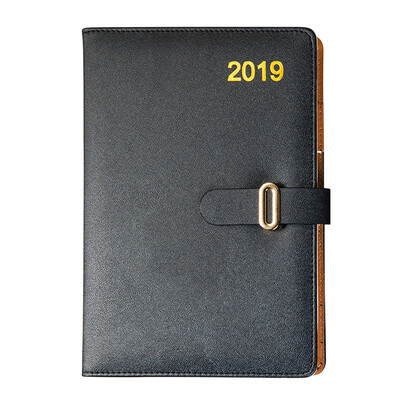 

Jinlongxing Glosen 2019 schedule this plan this calendar notebook business notebook efficiency manual student account A5 thickening diary office stationery black 8266
