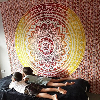 

Tapestry Wall Hanging Macrame India Mandala Wall Cloth Tapestries Psychedelic Night Sky Moon Tapestry Wall Carpet