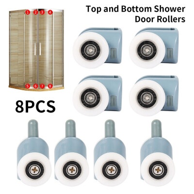 

8PCS 25mm Replacement Top&Bottom Shower Door Rollers Wheels Runners Pulleys