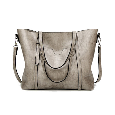 

PU Leather Large Capacity Women Tote Bag High Quality Leather Female Shopping Bag Ladys Vintage Bags