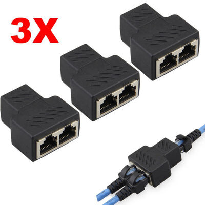 

1 To 2 Ways LAN Ethernet Network Cable RJ45 Female Splitter Connector Adapter For Laptop Docking Stations Z07 Female to Female