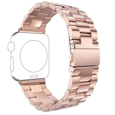 

luxury stainless steel metal strap for apple watch 4321 44mm 42mm 38mm 40mm link bracelet wrist belt Watchband for iWatch