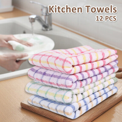 

Pack Of 12 Terry Tea Towels Set 100 Cotton Kitchen Dish Cloths Cleaning Drying