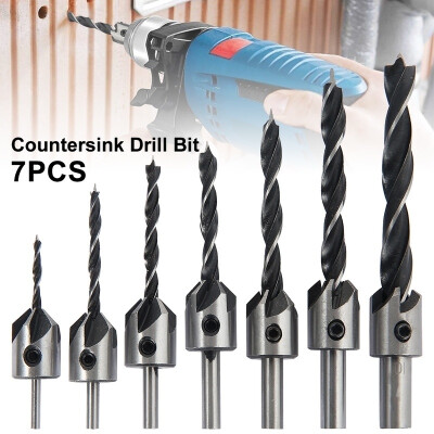 

Willstar 7PCS 3-10mm HSS Countersink Drills Bit Reamer Set Woodworking Chamfer Drill Bill Set