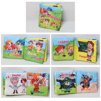 

Bright Color Soft Cloth Book Cartoon Baby Learning Poultry Sea Animals Alphabet Vegetable Person Image Cognition Infant Early Educ