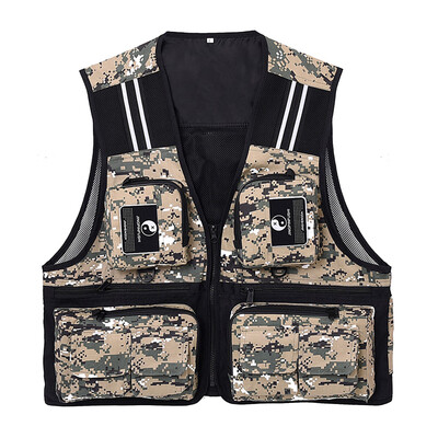 

Lixada Outdoor Fishing Waistcoat Sleeveless Mesh Fishing Jacket Multi-pockets Breathable Photography Hunting Fishing Climbing Vest