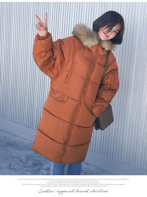 

Winter 2018 winter anti-season new long style over-knee Korean version of students loose&thickened padded jacket female coat
