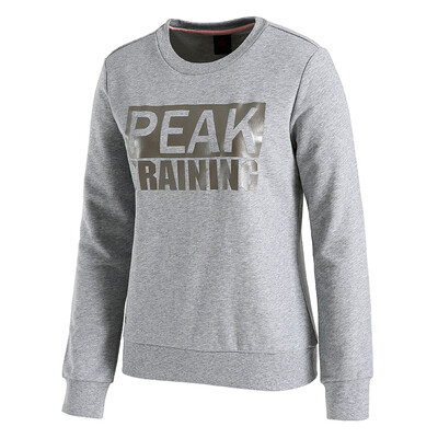 

PEAK womens sweater autumn&winter new fashion comfortable round neck sweater sports long-sleeved shirt DF683052 light gray  code