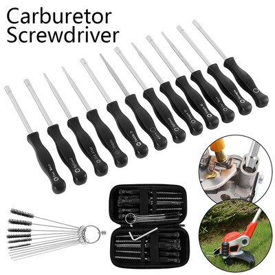 

25pcs Screwdriver Carburetor Adjustment Screwdriver Cleaning Brush Combination for Cleaning Carburetor&Fuel Pipeline