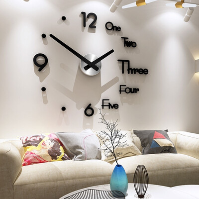 

Modern DIY Big Number European Simple 3D Wall Clock Sticker Home Living Room Decoration
