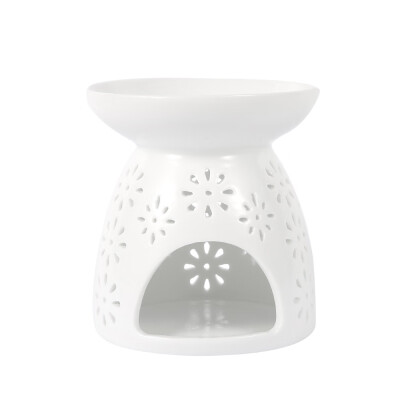 

White Ceramic Tea Light Holder Aromatherapy Essential Oil Burner Wax Warmer Tealight Holder