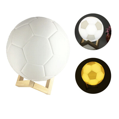 

UpperX 3D Printing Soccer LED Desk Table Night Light Touch Switch Football Night light Touch with Magnetic Support Wood bracket