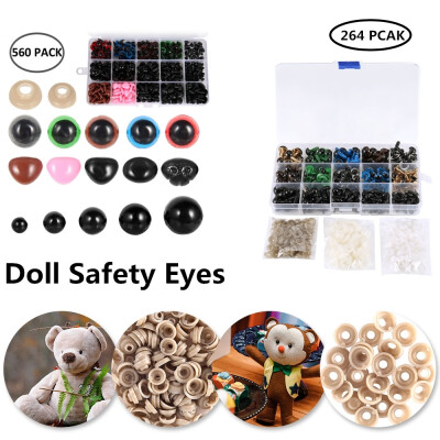 

560264PCS Doll Eyes Nose Kit Teddy Bear Animal Plush DIY Craft Black Handmade Safety Sewing Stuffed Dolls Toy Making Eyes Plastic