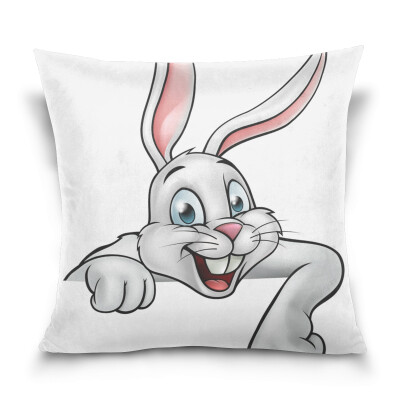 

ALAZA Throw Pillow Cover 16 X 16 inch Christmas Gift Cushion Cover with Cartoon Rabbit Printed Pillowcase