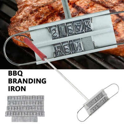 

Changeable Letters DIY Iron Steak Meat Barbecue Branding Iron Signature Name Marking Stamp BBQ