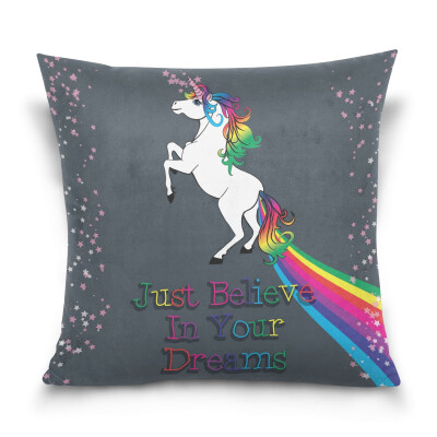 

ALAZA Throw Pillow Cover 16 X 16 inch Christmas Gift Cushion Cover with Cool Unicorn Printed Pillowcase