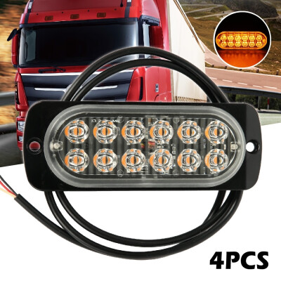 

Willstar 4PCS 12LED Emergency Flashing Strobe Light Truck Car Recovery Beacon Lamp