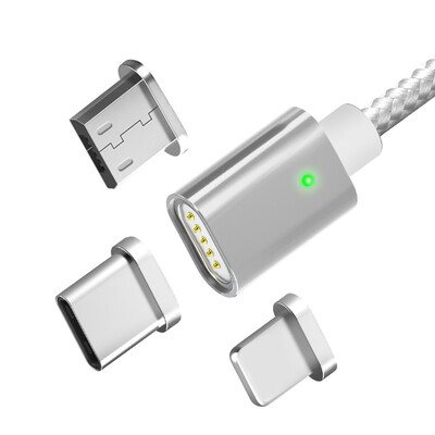 

TOPK 1m LED Indicator Magnetic Nylon Braided Cable for Micro Type-c iphone Devices