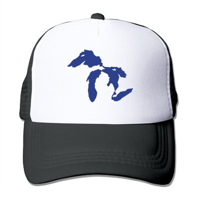 

SHINENGST Great Lakes Mesh Trucker CapsHats Adjustable For Unisex Black