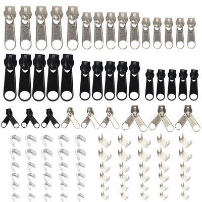 

84 PCS Replacement Zipper Repair Kit Metal Zip Slider