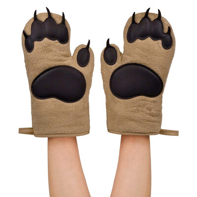 

Durable Heat BBQ Grill Oven Glove Resistant Silicone Kitchen Cute Animal Hand Anti-scald Cooking Gloves Kitchen Tools