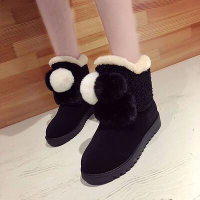 

New Fashion Winter Ankle Women Boots Plush Warm Lady Shoe Plus Size Easy Wear Up Girls Snow Boots Size36-40