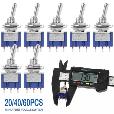 

204060PCS Blue Mini 3-pole SPDT Miniature Toggle Switch AC 6A 125V Switch