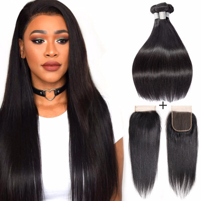 

Nami Hair Brazilian Straight Remy Hair 3 Bundles With Lace Closure 100 Human Hair Extensions With Lace Closure
