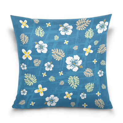 

ALAZA 16 X 16 inch Pillow Case Decorative Cushion Cover Tropical Flowers Pattern Pillowcase
