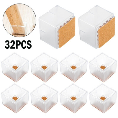 

3216PCS Square Chair Leg Caps Rubber Feet Protector Pads Furniture Table Cover Felt Pads Scratch-resistant