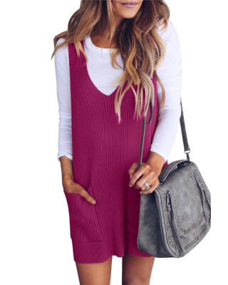 

European&American casual vest sweater dress