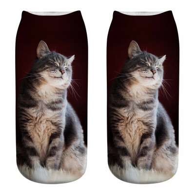 

2018 New HOT 3D Printing Women Socks Brand Sock Fashion Unisex Christmas Socks Cat Meias Female Funny Low Ankle Femme Sock Sale