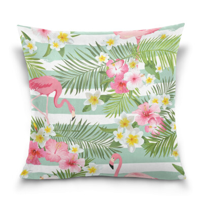 

ALAZA Throw Pillow Cover 16 X 16 inch Christmas Gift Cushion Cover with Flamingo Pattern Printed Pillowcase