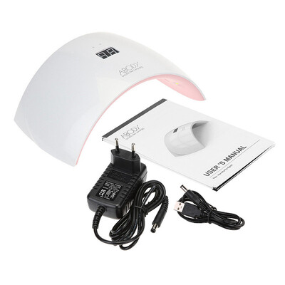 

Abody LED UV Lamp Nail Gel Dryer Fingernail & Toenail Gel Curing White Light Nail Art Painting Salon Tool 24W Pink UK Plug