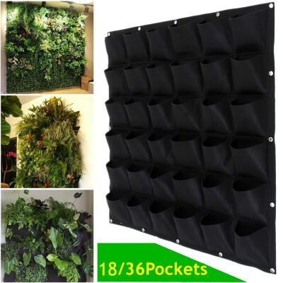 

71836Pockets Vertical Greening Hang Wall Garden Seedling Grow Bag Planting Flower Planter Bags