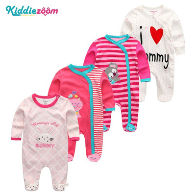 

4PCSLot Baby Clothing Sets Newborn 0-12M 100Cotton Baby Bodysuits Print Long Sleeve Baby Boys Clothes Baby Girls Clothes Rpmpers