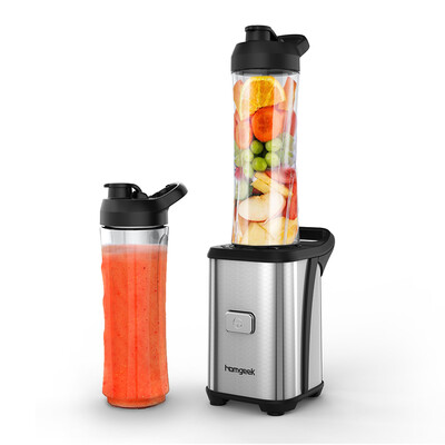

Homgeek Mini 350W Fruit&Vegetable Single Serve Juice Extractor Personal Smoothie Blender Detachable Food Processor Vegetable F
