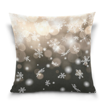 

ALAZA Throw Pillow Cover 16 X 16 inch Christmas Gift Cushion Cover with Snowflakes Printed Pillowcase