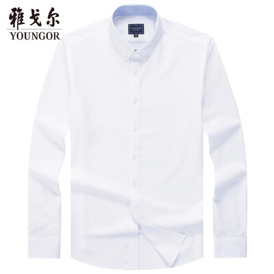 

Youngor shirt mens 2019 spring youth mens casual dress shirt YLXD10380BKY white 38
